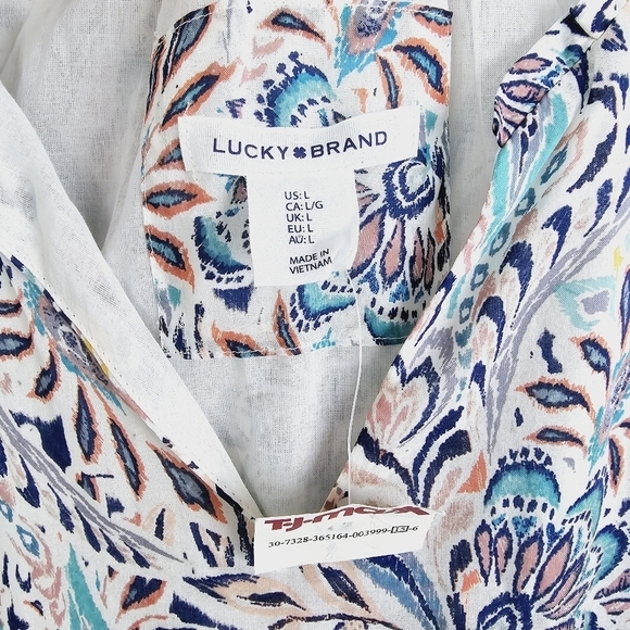 Lucky Brand Tiered Ruffle Dress NWT, size Large - Picture 4 of 11